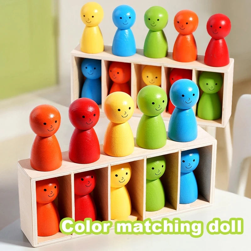Wooden Fun Guessing Little People Bottle Children's Memory Logic Thinking Parent-Child Interaction Board Games Educational Toy