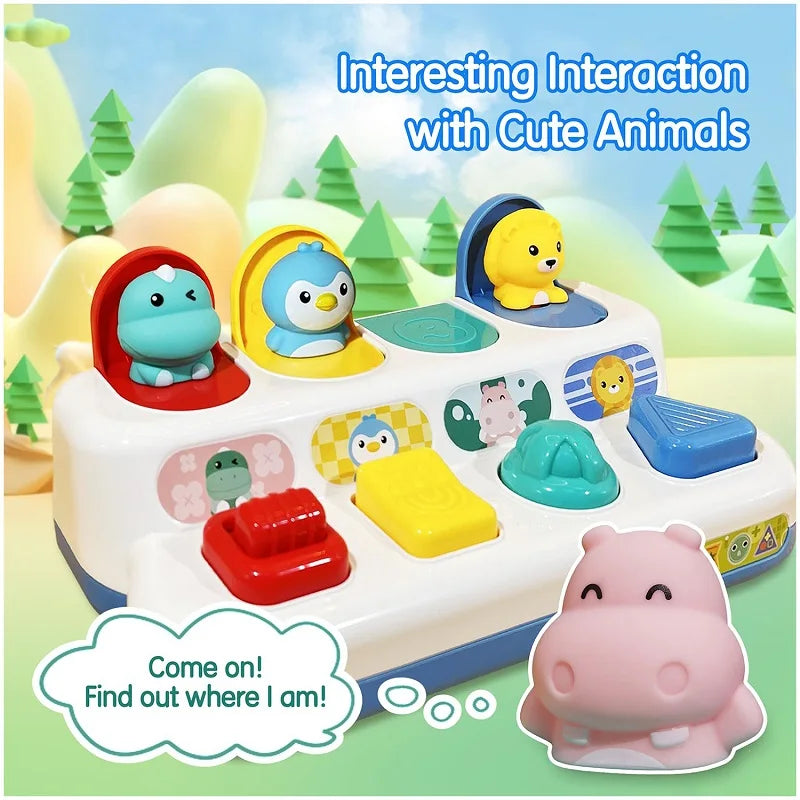 Pop Up Toy Sensory Toys Pop Up Animals Toy for Babies Montessori Toys Cause and Effect Baby Toys Educational Toys 12-18 Months