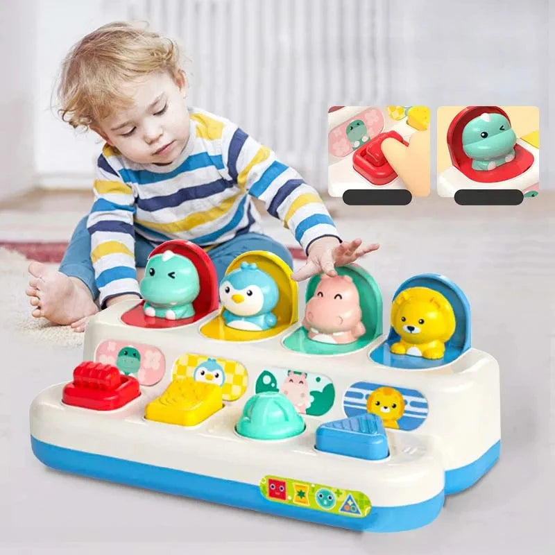 Pop Up Toy Sensory Toys Pop Up Animals Toy for Babies Montessori Toys Cause and Effect Baby Toys Educational Toys 12-18 Months