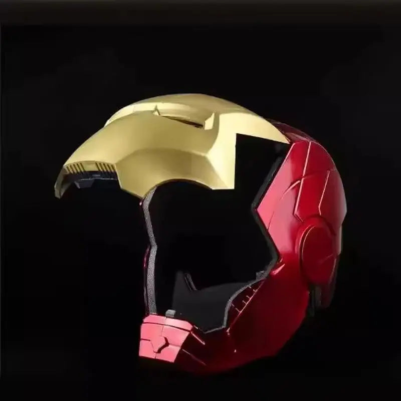 New 1:1 Scale Marvel Iron Man Electric Helmet Multi-Piece Set Manual Opening Multi-Mode Light Up Helmet Model Toy for Kids Gift